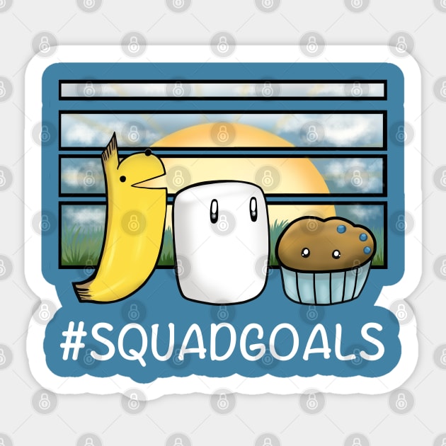 Squad Goals trio white text for dark shirts Sticker by Jace and Marshi